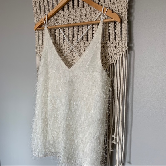 Boutique Strappy Ivory Eyelash Tank Top - Picture 7 of 9